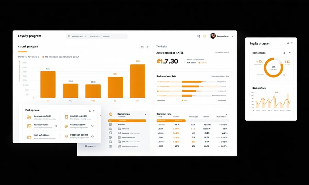 Loyalty program analytics dashboard showing member metrics and redemption trends