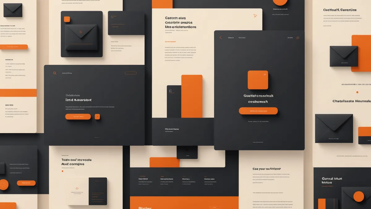 Abstract email recommendation block layout concept