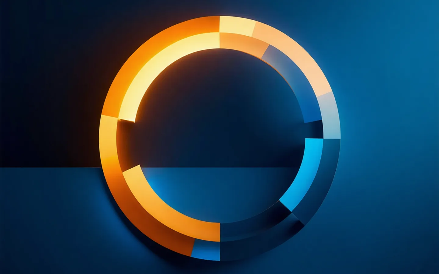 Abstract loyalty program dashboard visualization with amber data arcs on deep slate background