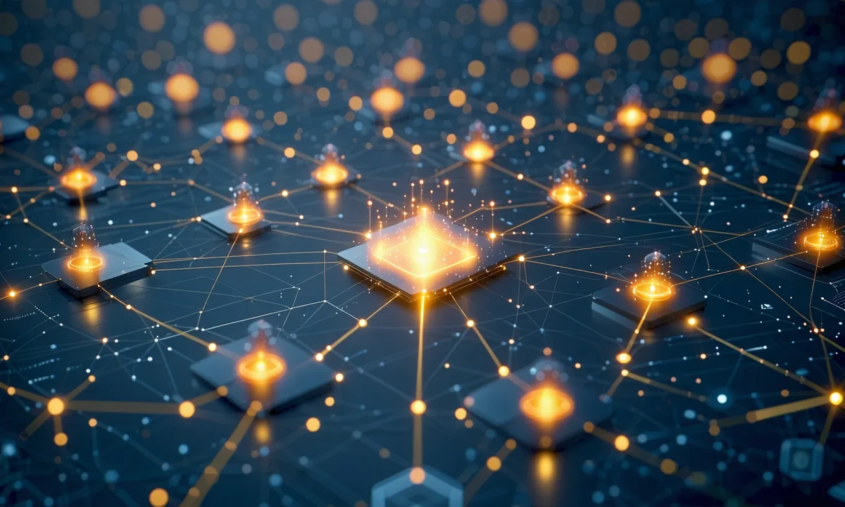 Abstract visualization of loyalty API platform connecting retail touchpoints